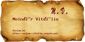 Molnár Vitális névjegykártya